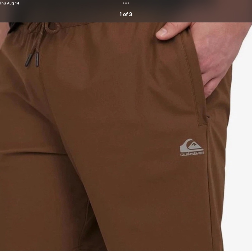NWT Quicksilver Men’s Summer Stretch Boardshorts with Drawstring Brown XL